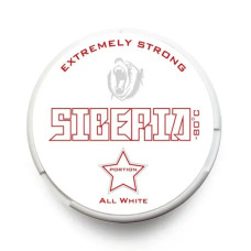Снюс Siberia All White Extremely Strong Slim 13 г 33 мг/г (мятный, безтабачный, тонкий)