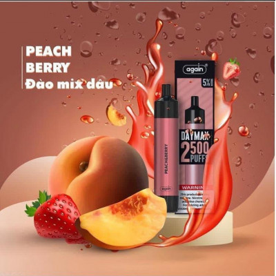Электронная сигарета Again Peach & berry (5% 2500 ЗАТЯЖЕК)