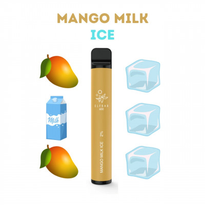 Электронная сигарета Elf Bar 800 Mango milk ice (Манго Молоко Лед) 2% 800 затяжек