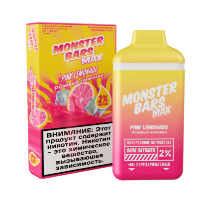 Электронная сигарета Monster Bars Pink Lemonade Розовый лимонад 6000 тяг