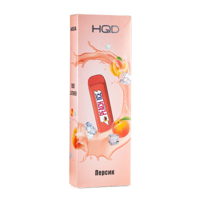 Электронная сигарета HQD MEGA Peach Ice (Персик) 2% 1800 затяжек