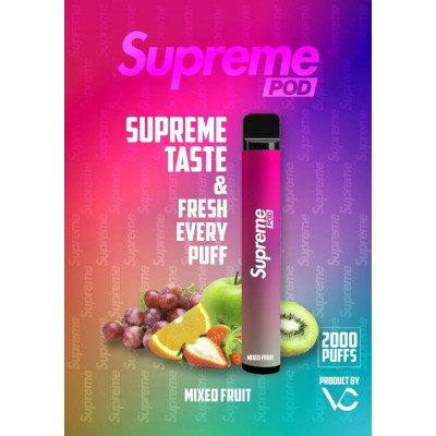 Электронная сигарета Supreme Pod 2000 puffs Nic3% Mix fruits