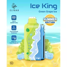 Электронная сигарета Elf Bar Ice King Green Grape Ice (Зелёный виноград со льдом) 5% 40000 затяжек Электронная сигарета Elf Bar Ice King Green Grape Ice (Зелёный виноград со льдом) 5% 40000 затяжек