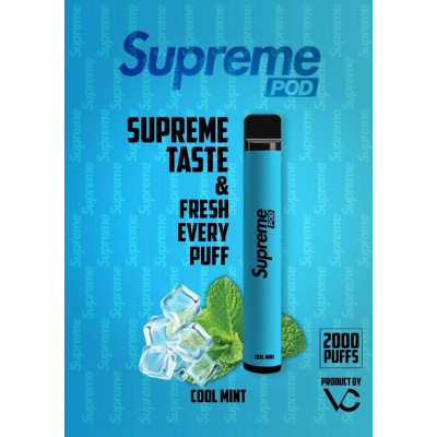 Электронная сигарета Supreme Pod 2000 puffs Nic3% Menthol Plus