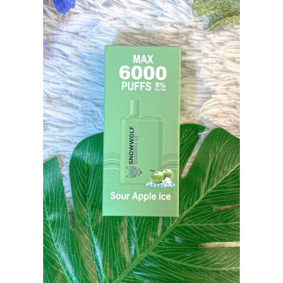 Электронная сигарета Snow Wolf Sour apple ice (Кислое Яблоко Лед) 5% 6000 затяжек