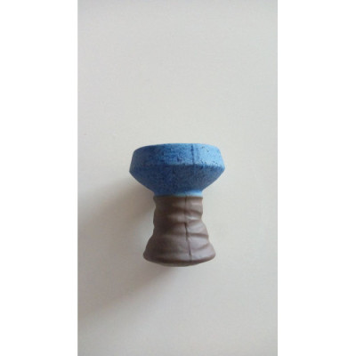 Глиняная чаша для кальяна сине-коричневая