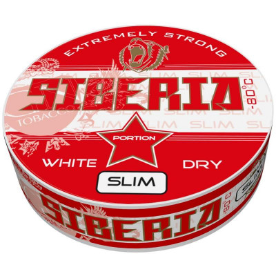 Снюс Siberia -80 Degrees White Dry - slim 9gr / 43 mg/g