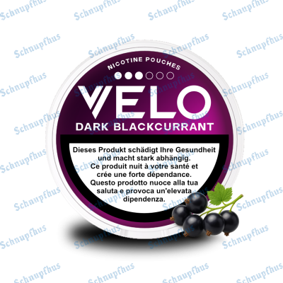 Снюс VELO Dark Blackcurrant 11.4 мг/г (бестабачный)