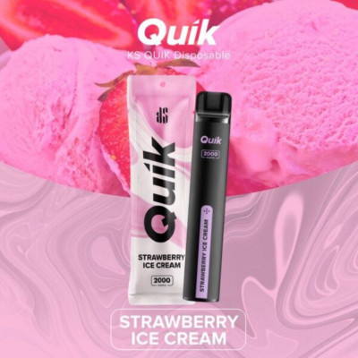 Электронная сигарета Quik Strawberry ice cream (3%, 2000 тяг)